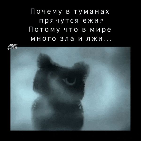 Почему в туманах прячутся ёжи? Потому что в мире много зла и лжи…