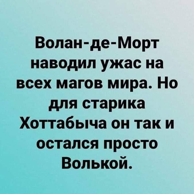 Волан-де-Морт наводил ужас на всех магов мира. Но для старика Хоттабича он так и остался просто Волькой.