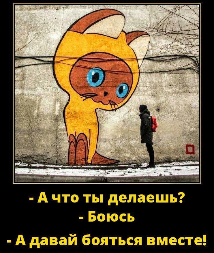 - А что ты делаешь?
- Боюсь
- А давай бояться вместе!