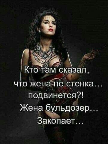 Кто там сказал, что жена не стенка... подвигается?! Жена бульдозер... Закопает...