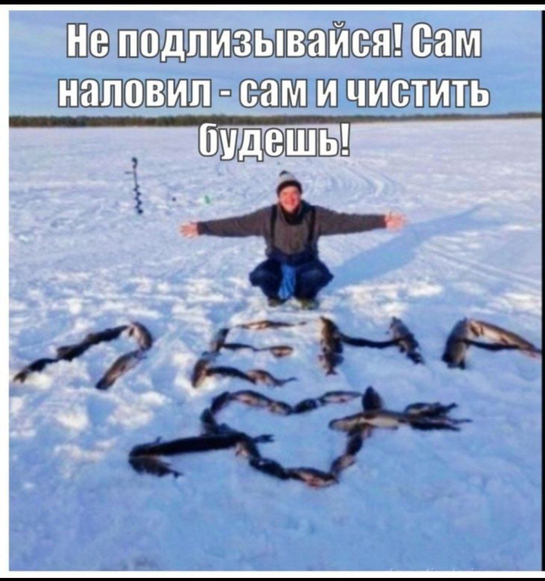 Не подлизывайся! Сам наловил - сам и чистить будешь!