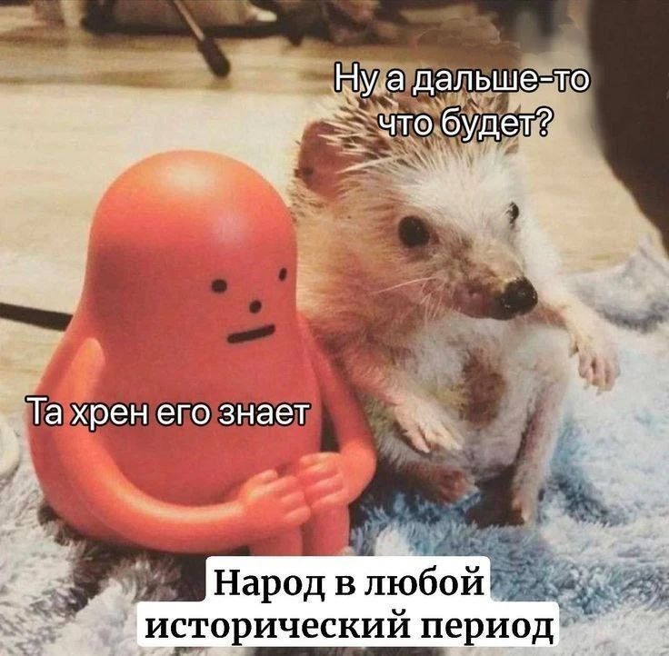 Ну а дальше-то что будет?
Та хрен его знает
Народ в любой исторический период
