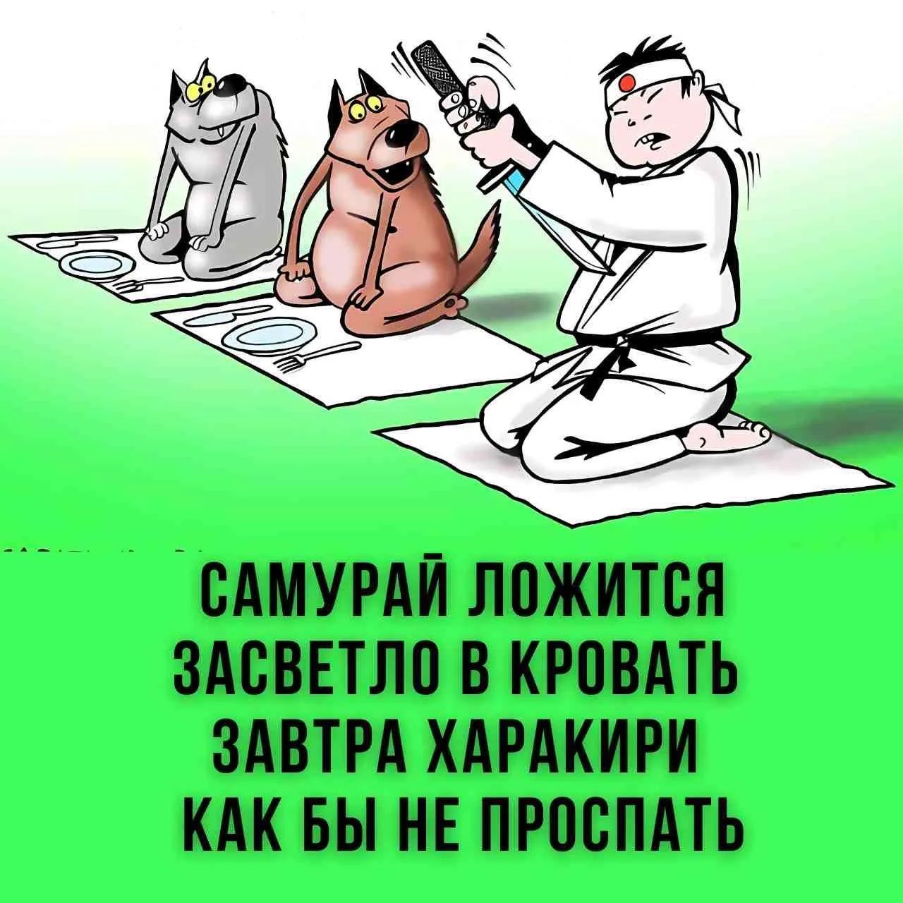 САМУРАЙ ЛОЖИТСЯ ЗАСВЕТЛО В КРОВАТЬ ЗАВТРА ХАРАКИРИ КАК БЫ НЕ ПРОСПАТЬ