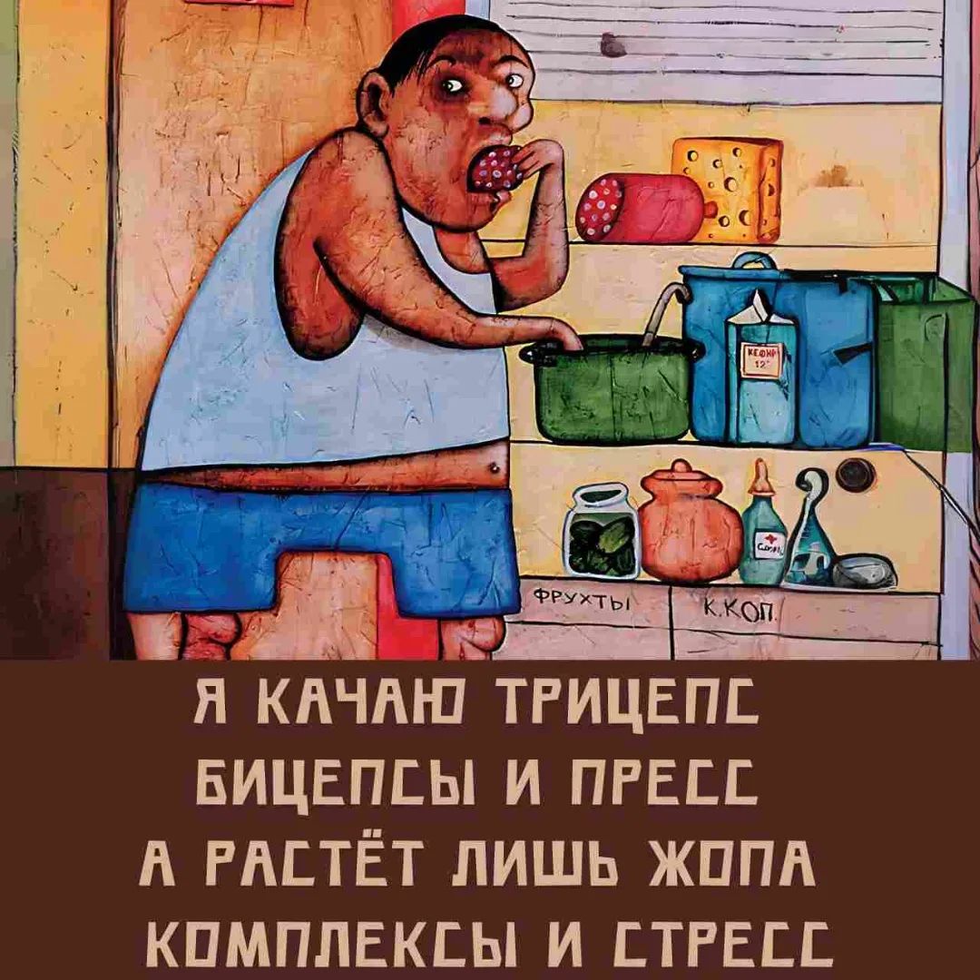 Я начинаю трицепс бицепсы и пресс а растёт лишь жопа комплексы и стресс