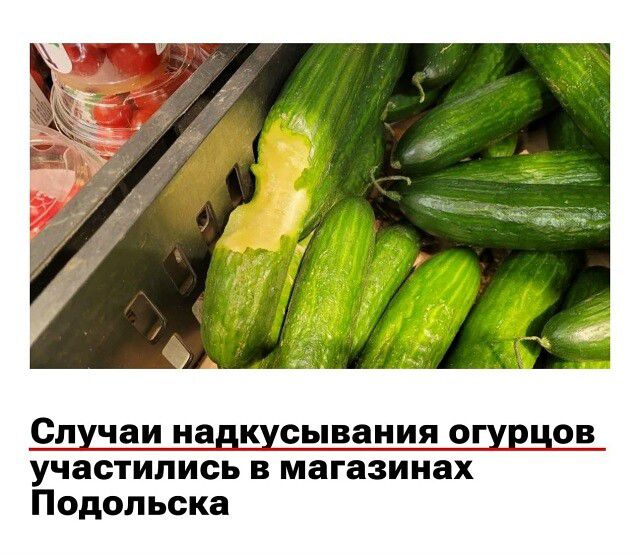 Случаи надкусивания огурцов участились в магазинах Подольска