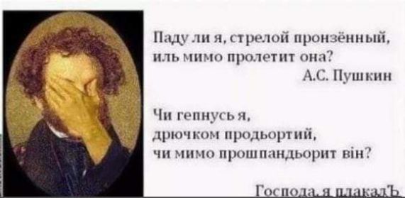 Падал ли я, стрелой пронзённый, иль мимо пролетит она? А.С. Пушкин