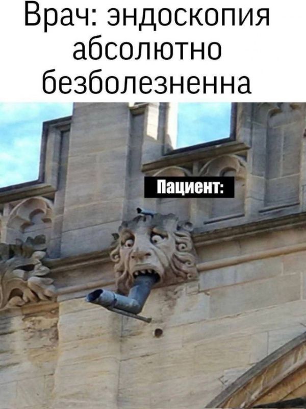 Врач: эндоскопия абсолютно безболезненна\nПациент: