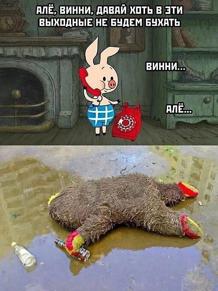 Алë, винни, давай хоть в эти выходные не будем бухать
Винни...
Алë...