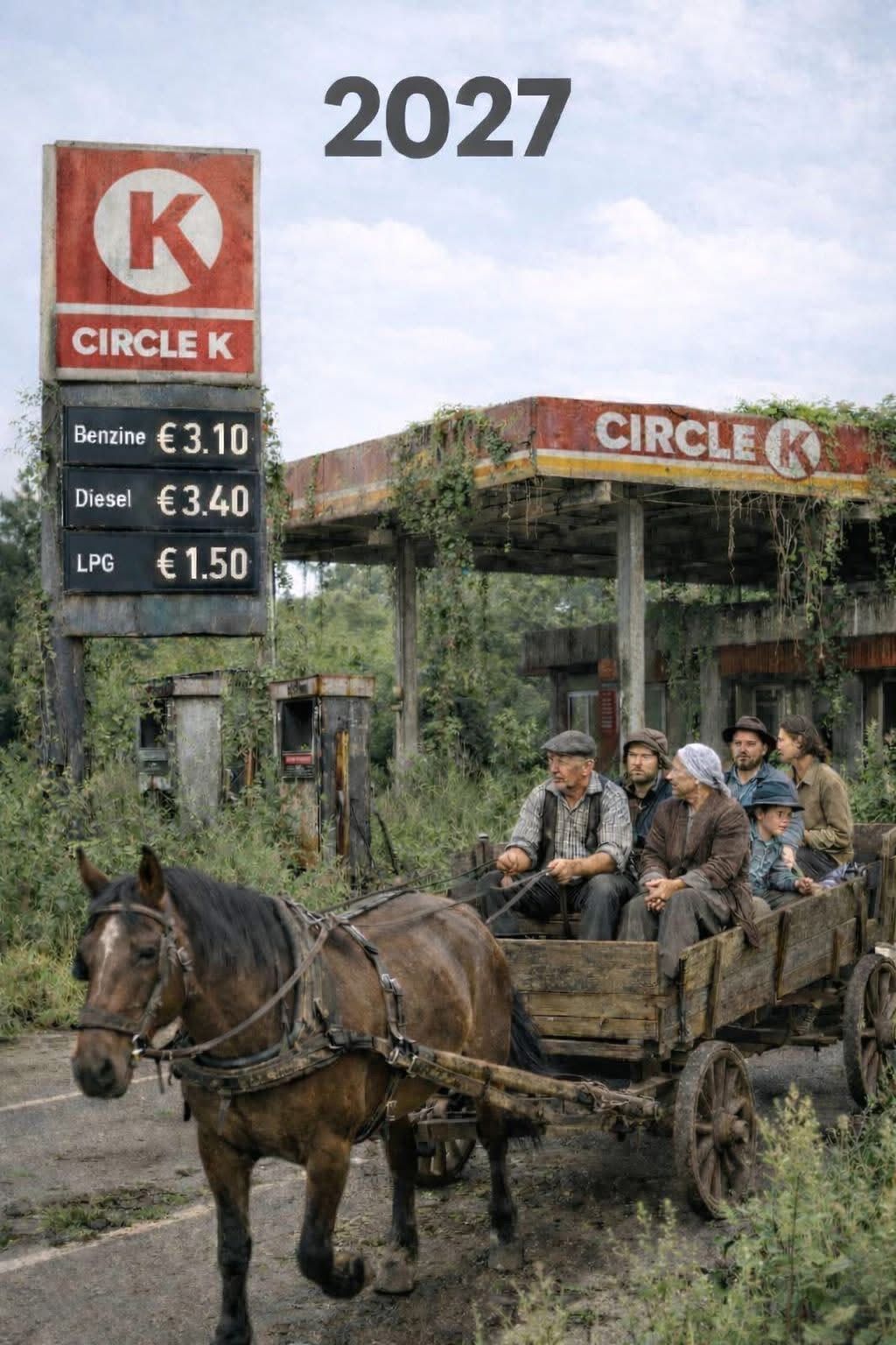 2027 Benzine €3.10 Diesel €3.40 LPG €1.50