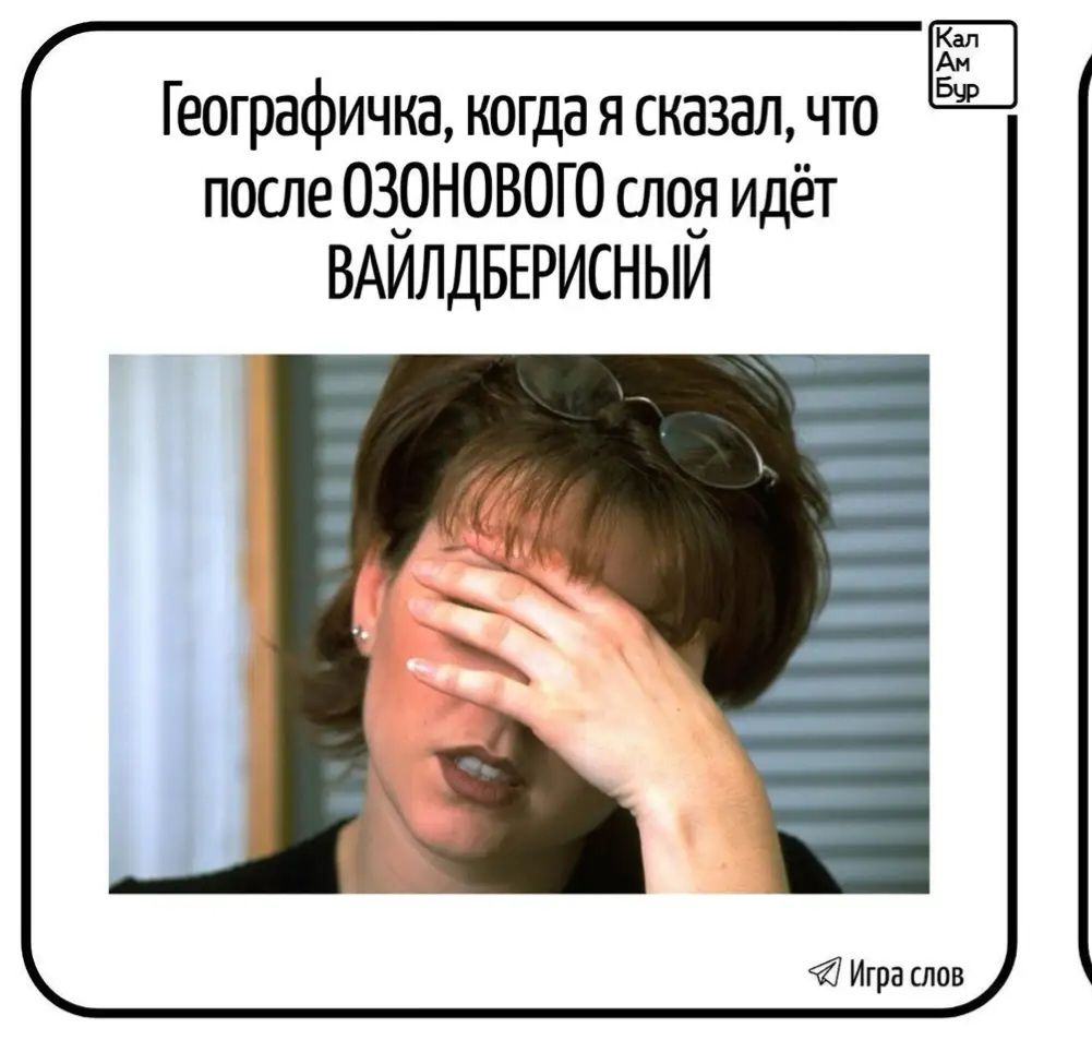 Географичка, когда я сказал, что после ОЗОНОВОГО слоя идёт ВАЙЛДБЕРИСНЫЙ