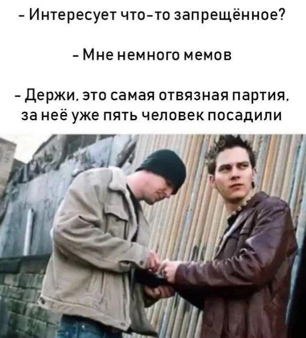 – Интересует что-то запрещённое? – Мне немного мемов – Держи, это самая отвязная партия, за неё уже пять человек посадили