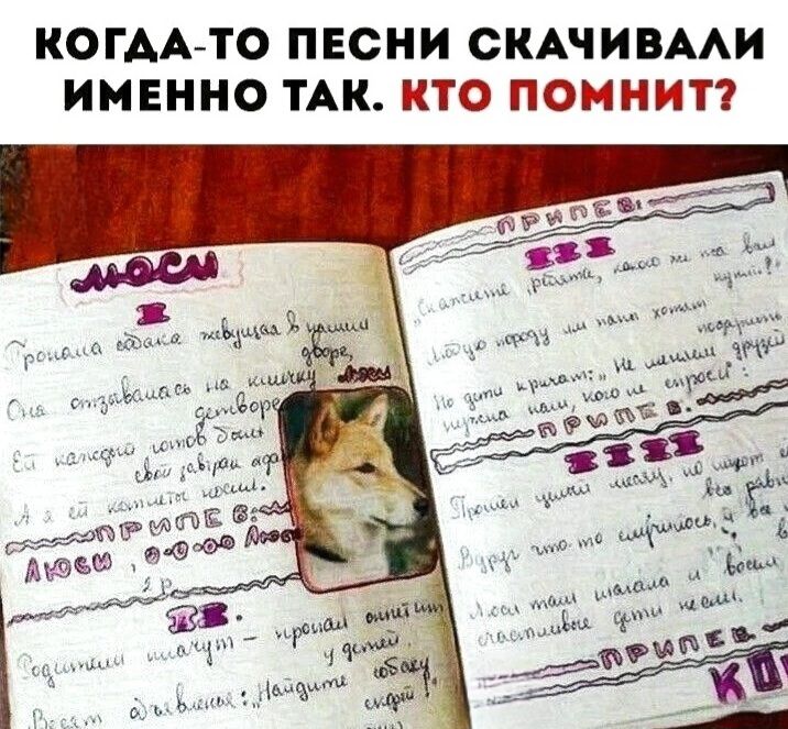 КОГДА-ТО ПЕСНИ СКАЧИВАЛИ ИМЕННО ТАК. КТО ПОМНИТ? Тропала собака живущая в нашем дворе, Она отзывалась на кличку Люси. Ей каждого готов был свой завтрак отдать. А я ей клянусь. ПРИПЕВ: Люси, о-о-о-о Люси. Родители шагнут - прощай опыт им у детей. Весам объявление: Найдите собаку скорей! ПРИПЕВ: 
