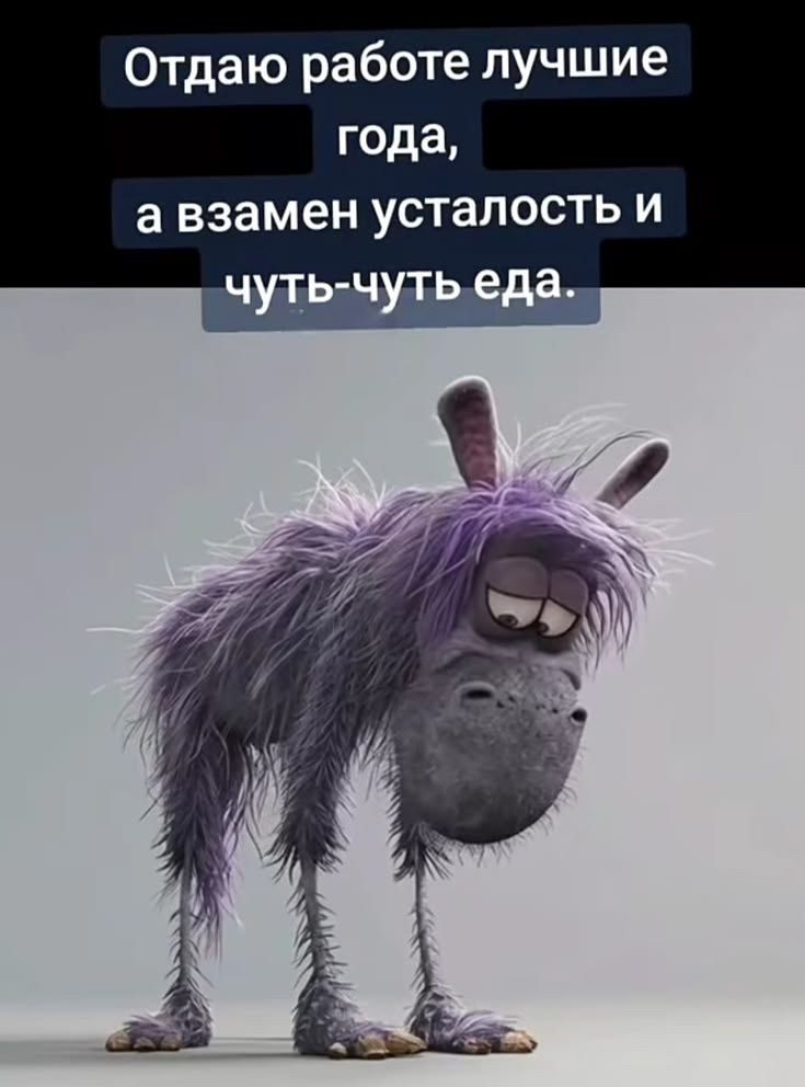 Отдаю работе лучшие года, а взамен усталость и чуть-чуть еда.