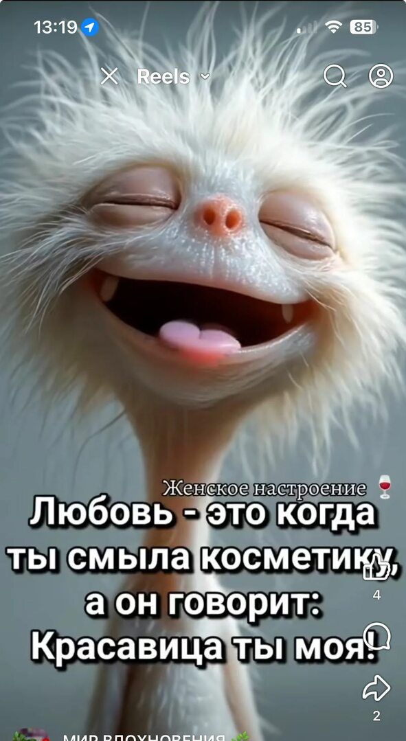 Женское настроение. Любовь - это когда ты смыла косметику, а он говорит: Красавица ты моя! Мир вдохновения.