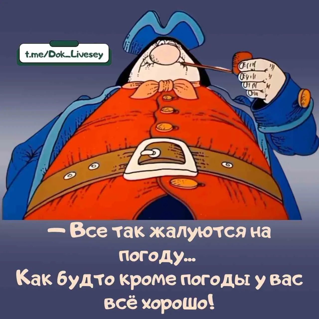 t.me/Dok_Livesey — Все так жалуются на погоду... Как будто кроме погоды у вас всё хорошо!