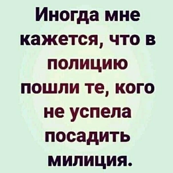 Иногда мне кажется, что в полицию пошли те, кого не успела посадить милиция.
