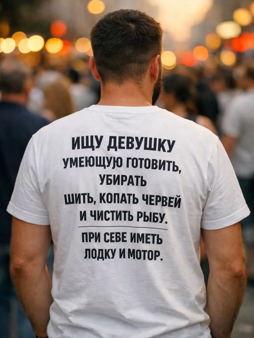 ИЩУ ДЕВУШКУ УМЕЮЩУЮ ГОТОВИТЬ, УБИРАТЬ, ШИТЬ, КОПАТЬ ЧЕРВЕЙ И ЧИСТИТЬ РЫБУ. ПРИ СЕБЕ ИМЕТЬ ЛОДКУ И МОТОР.