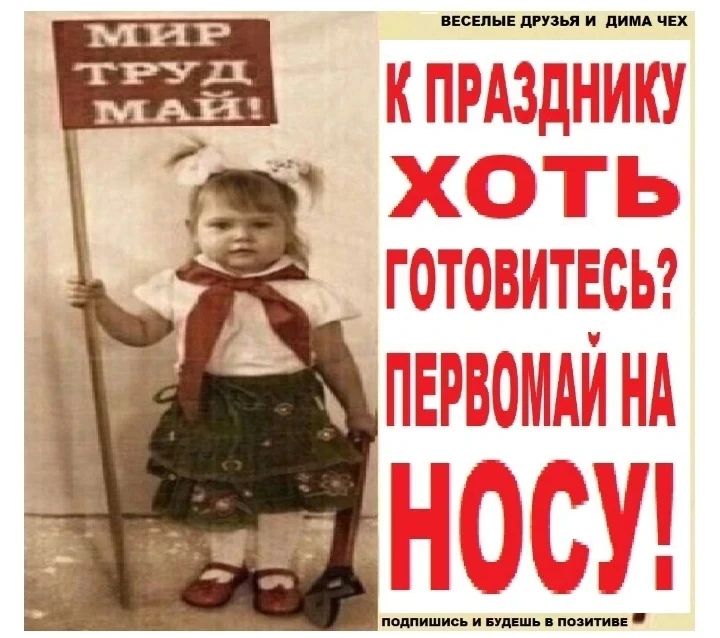 МИР ТРУД МАЙ! К ПРАЗДНИКУ ХОТЬ ГОТОВИТЕСЬ? ПЕРВОМАЙ НА НОСУ! ВЕСЕЛЫЕ ДРУЗЬЯ И ДИМА ЧЕХ подпишись и будешь в позитиве