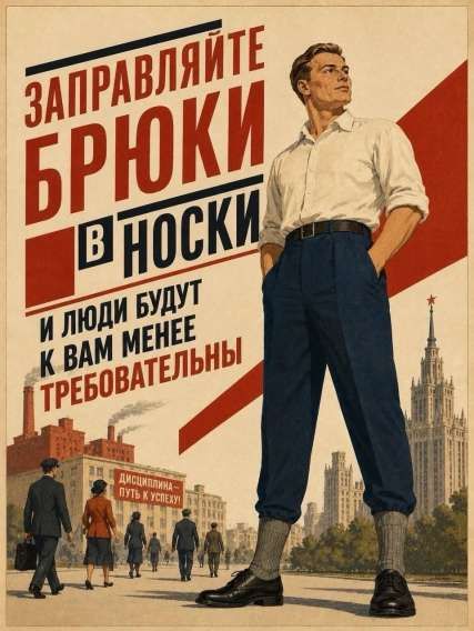 ЗАПРАВЛЯЙТЕ БРЮКИ В НОСКИ И ЛЮДИ БУДУТ К ВАМ МЕНЕЕ ТРЕБОВАТЕЛЬНЫ ДИСЦИПЛИНА — ПУТЬ К УСПЕХУ!