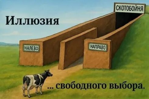 Иллюзия НАЛЕВО НАПРАВО СКОТОБОЙНЯ ... свободного выбора.