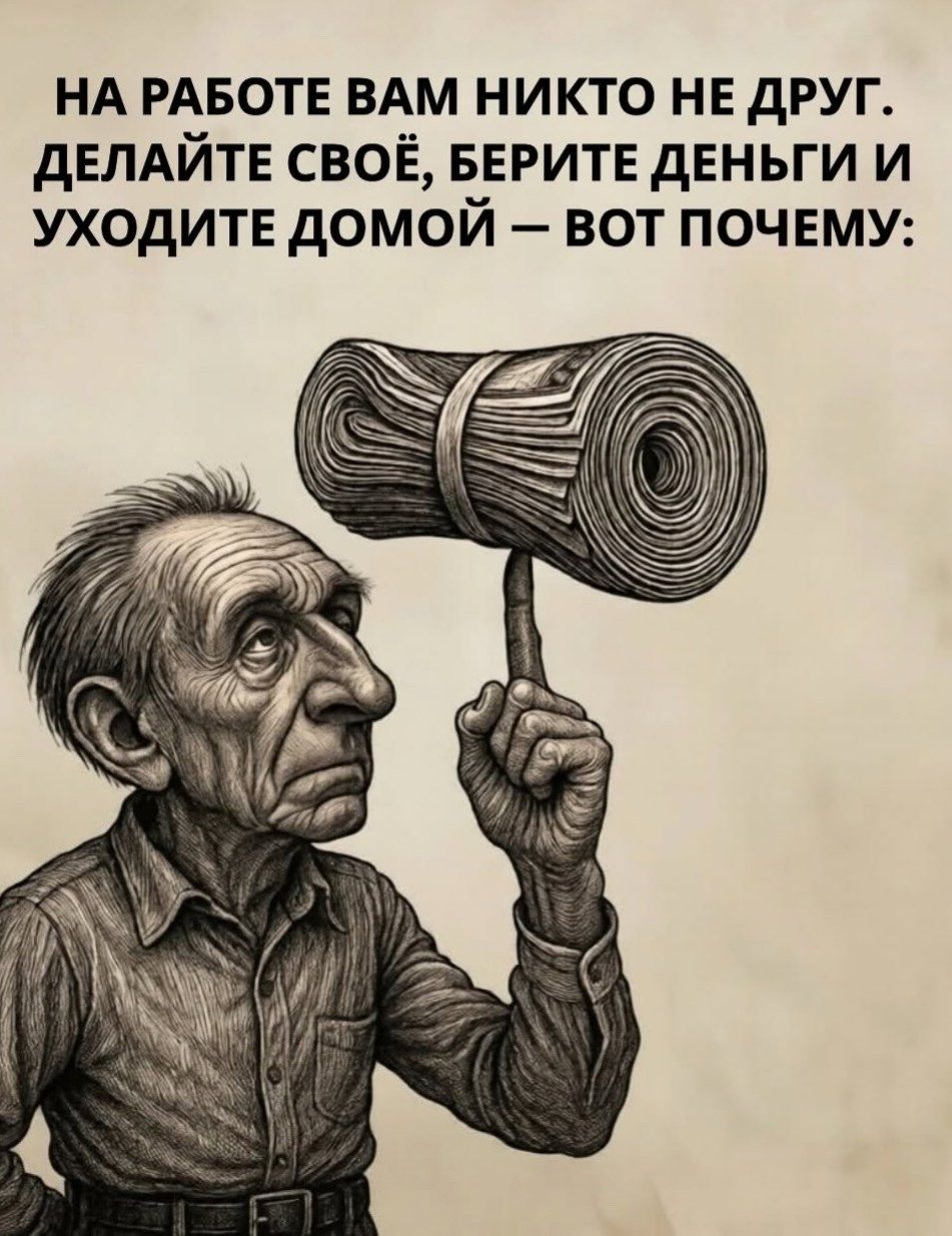 НА РАБОТЕ ВАМ НИКТО НЕ ДРУГ. ДЕЛАЙТЕ СВОЁ, БЕРИТЕ ДЕНЬГИ И УХОДИТЕ ДОМОЙ – ВОТ ПОЧЕМУ: