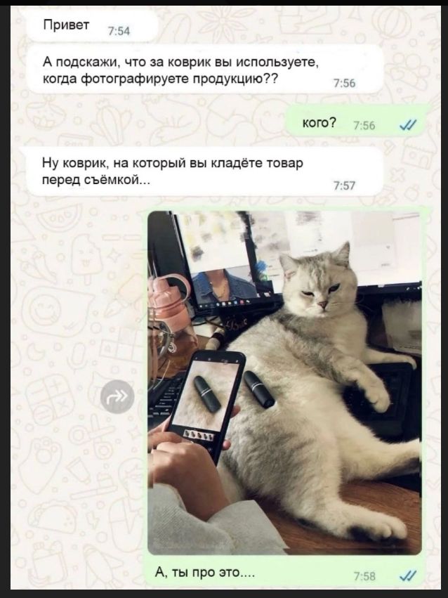 Привет. А подскажи, что за коврик вы используете, когда фотографируете продукцию?? кого? Ну коврик, на который вы кладёте товар перед съёмкой... А, ты про это....