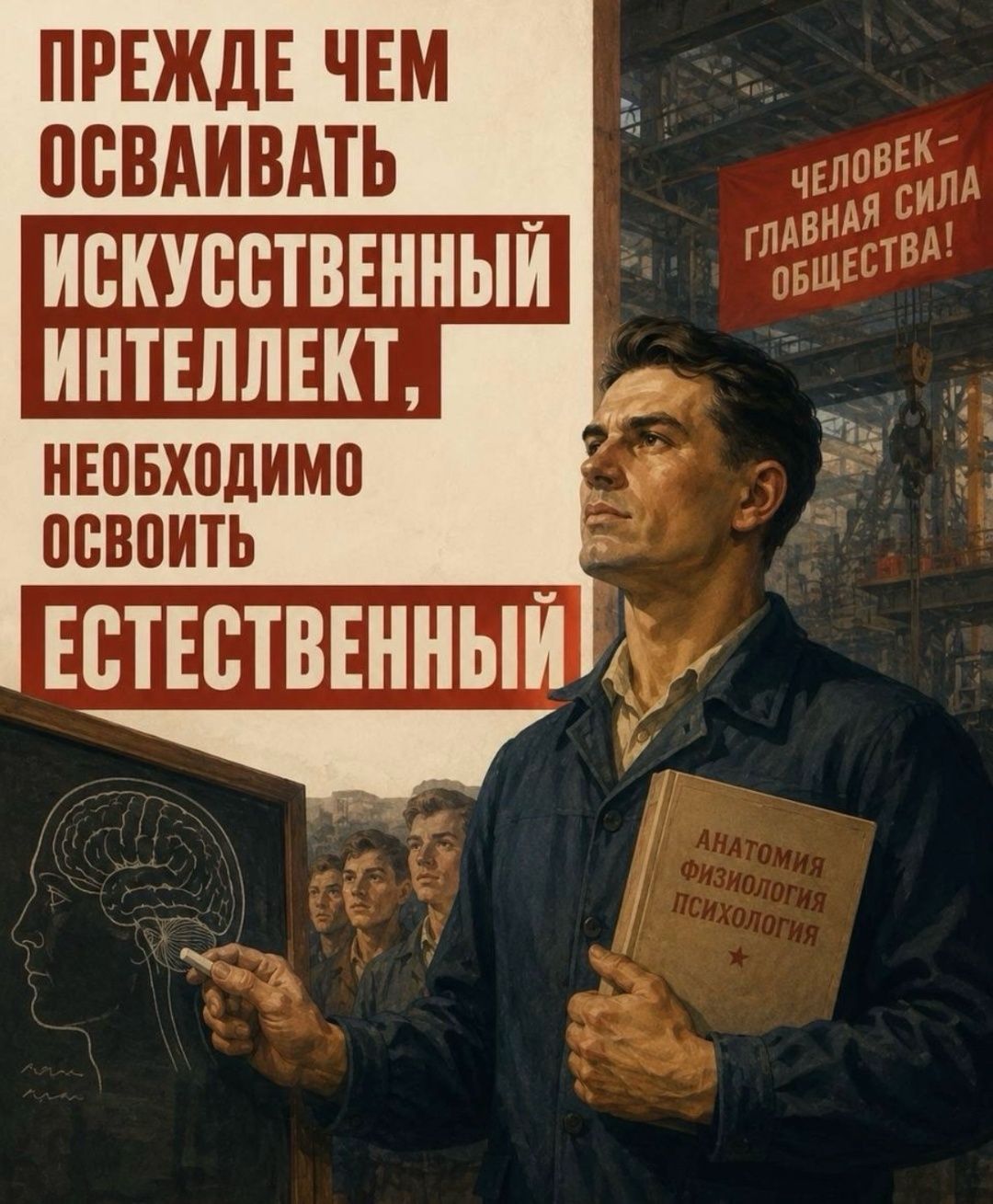 ПРЕЖДЕ ЧЕМ ОСВАИВАТЬ ИСКУССТВЕННЫЙ ИНТЕЛЛЕКТ, НЕОБХОДИМО ОСВОИТЬ ЕСТЕСТВЕННЫЙ. ЧЕЛОВЕК – ГЛАВНАЯ СИЛА ОБЩЕСТВА! АНАТОМИЯ ФИЗИОЛОГИЯ ПСИХОЛОГИЯ.