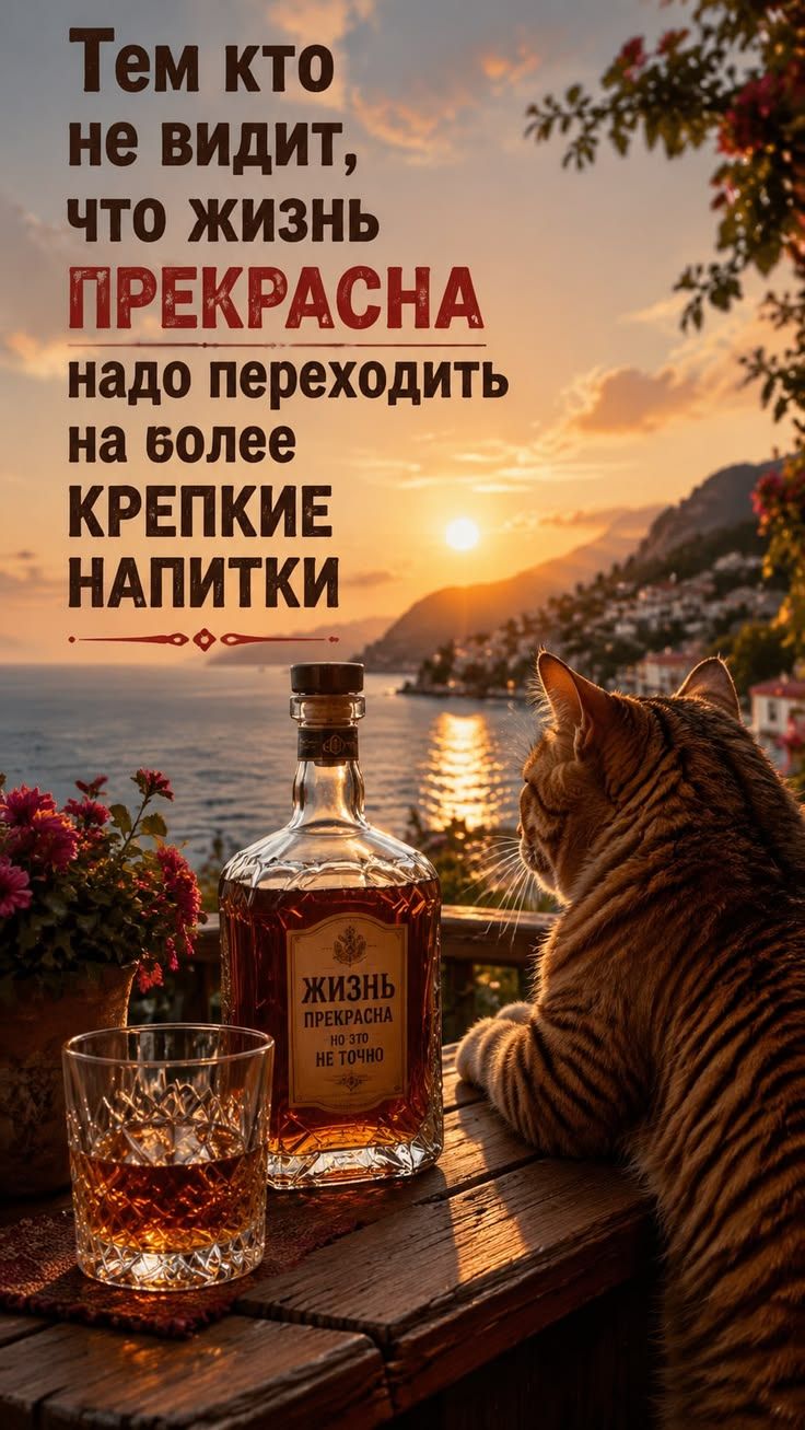 Тем кто не видит, что жизнь ПРЕКРАСНА надо переходить на более КРЕПКИЕ НАПИТКИ. ЖИЗНЬ ПРЕКРАСНА НО ЭТО НЕ ТОЧНО