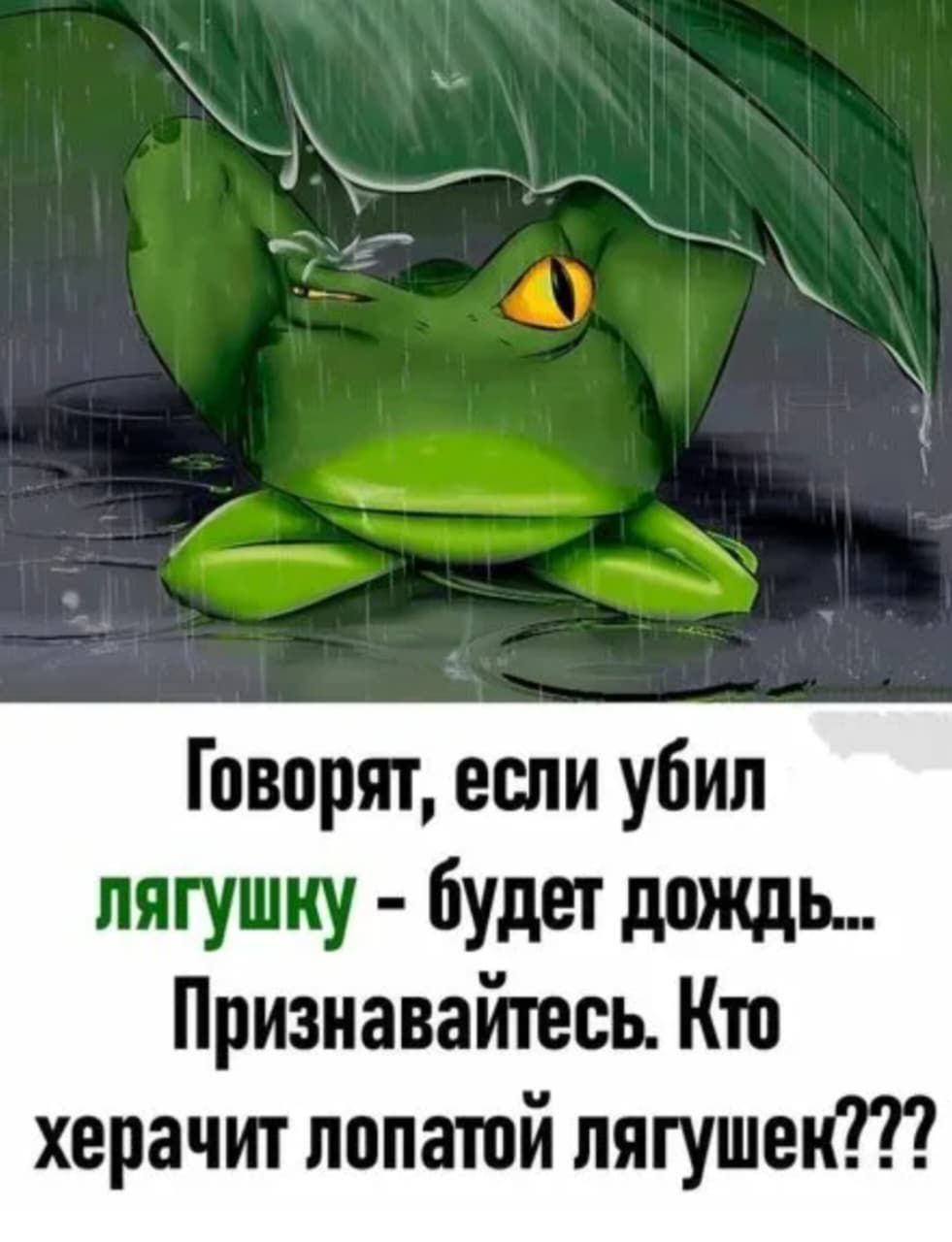 Говорят, если убил лягушку - будет дождь... Признавайтесь. Кто херачит лопатой лягушек???
