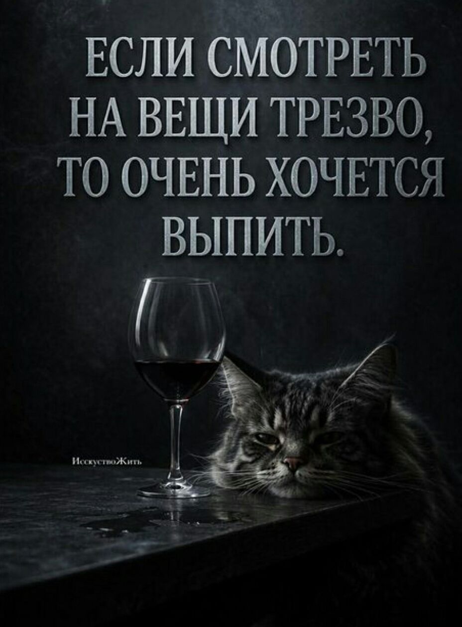 ЕСЛИ СМОТРЕТЬ НА ВЕЩИ ТРЕЗВО, ТО ОЧЕНЬ ХОЧЕТСЯ ВЫПИТЬ.