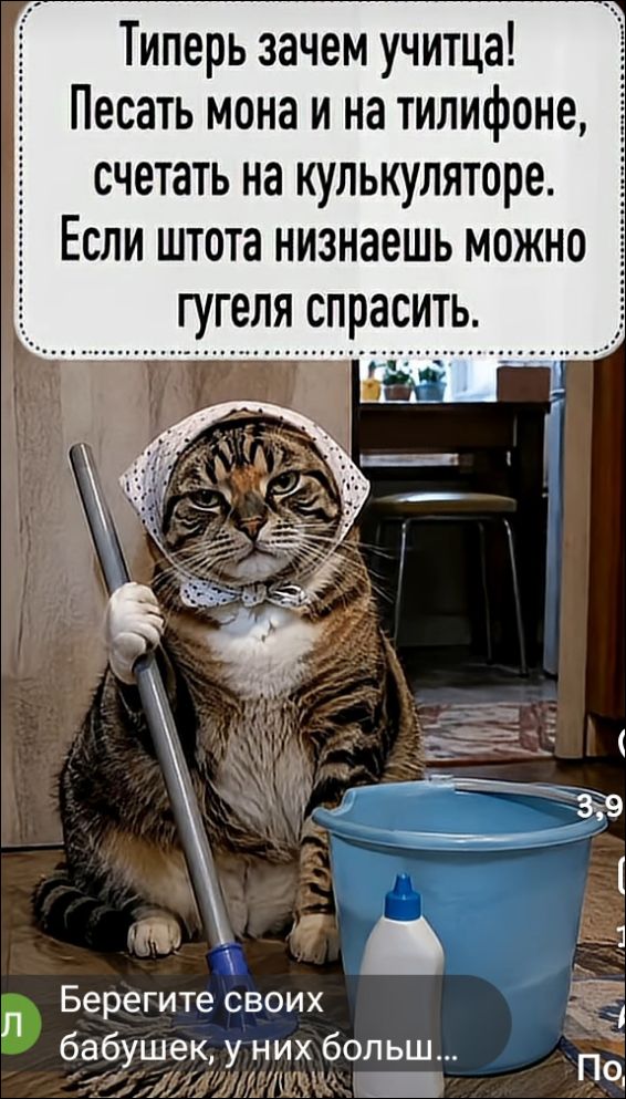 Типерь зачем учитца! Песать мона и на тилифоне, считать на кулькуляторе. Если штота низнаешь можно гугеля спрасить. Берегите своих бабушек, у них больш...
