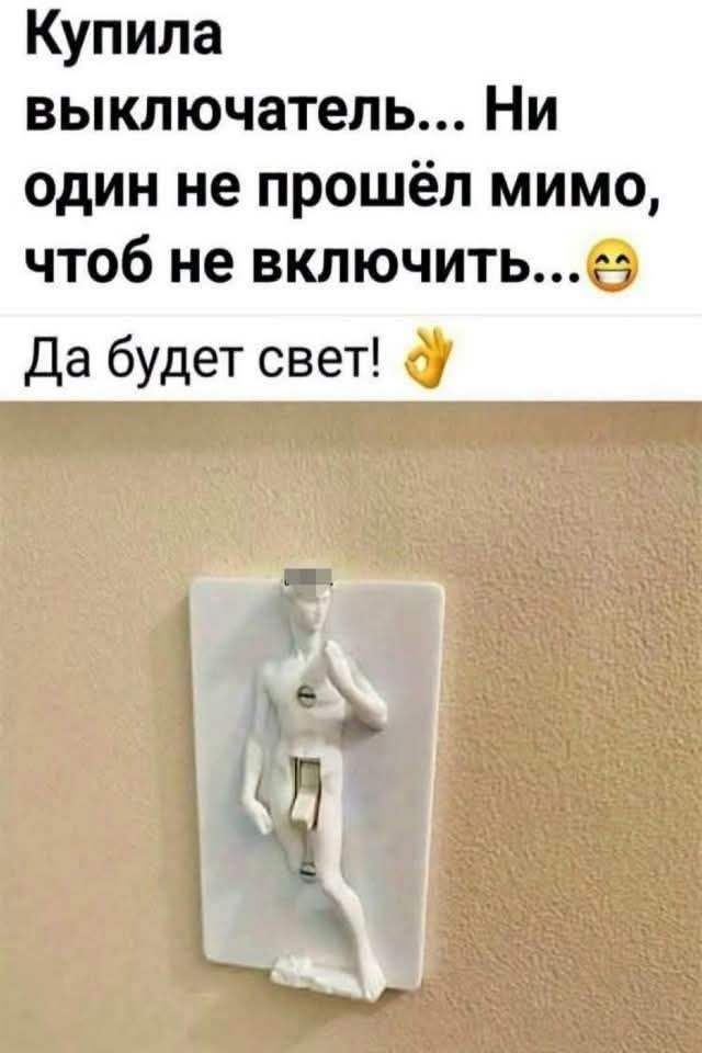 Купила выключатель... Ни один не прошёл мимо, чтоб не включить... Да будет свет!