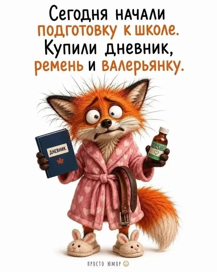 Сегодня начали подготовку к школе. Купили дневник, ремень и валерьянку. ПРОСТО ЮМОР
