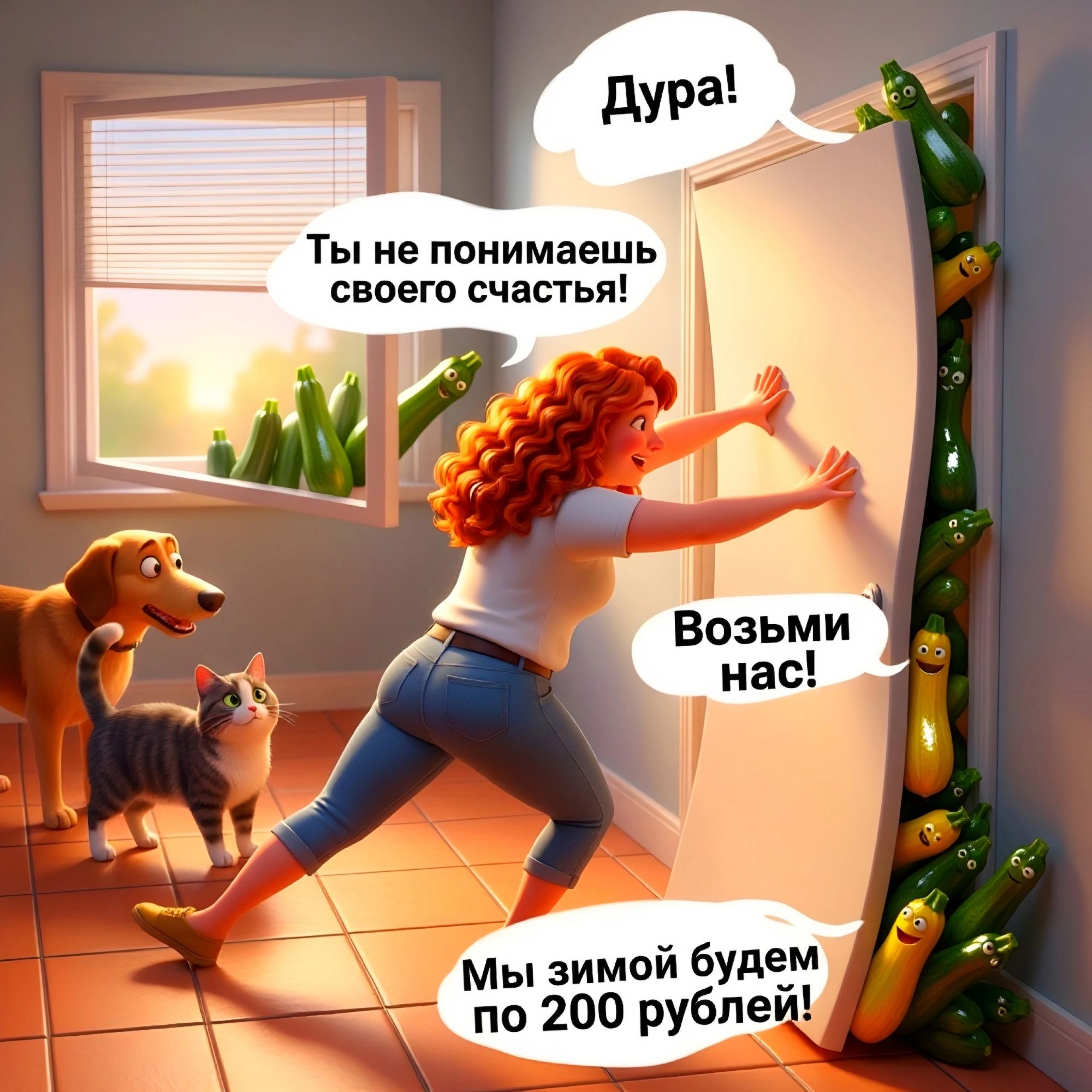 Дура! Ты не понимаешь своего счастья! Возьми нас! Мы зимой будем по 200 рублей!