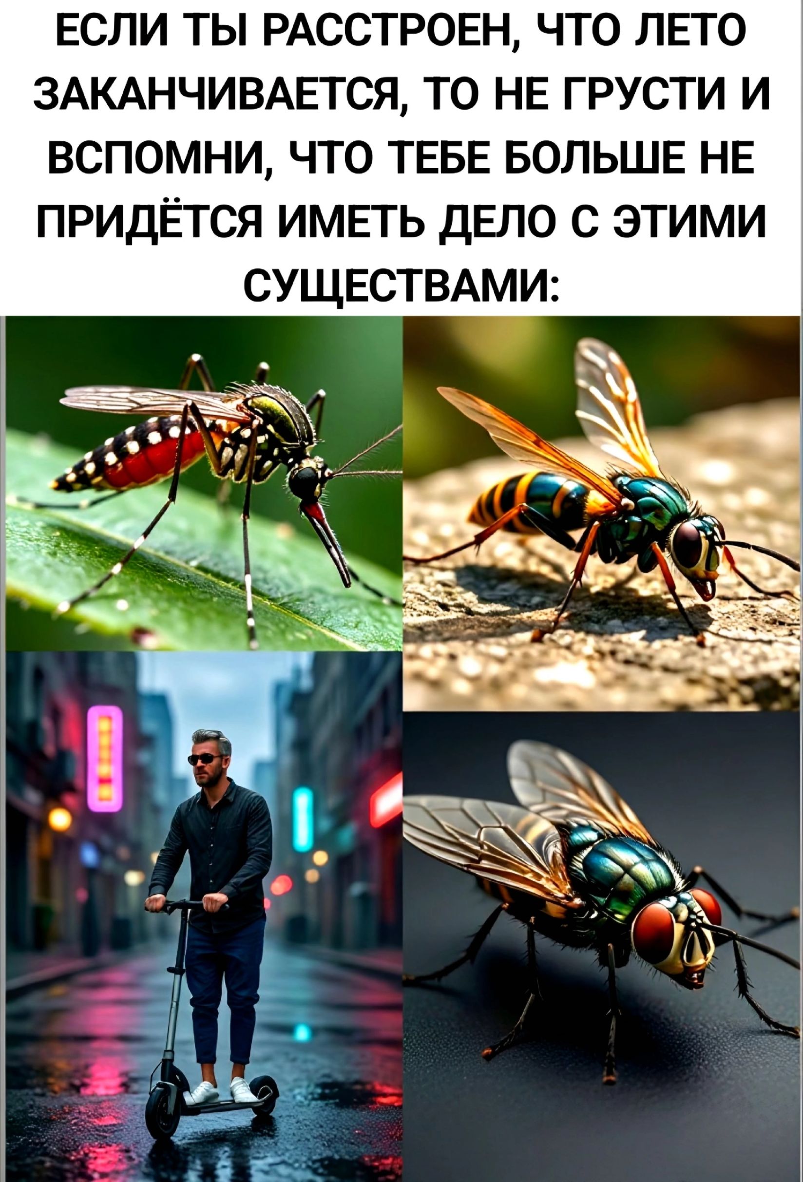 ЕСЛИ ТЫ РАССТРОЕН, ЧТО ЛЕТО ЗАКАНЧИВАЕТСЯ, ТО НЕ ГРУСТИ И ВСПОМНИ, ЧТО ТЕБЕ БОЛЬШЕ НЕ ПРИДЁТСЯ ИМЕТЬ ДЕЛО С ЭТИМИ СУЩЕСТВАМИ: