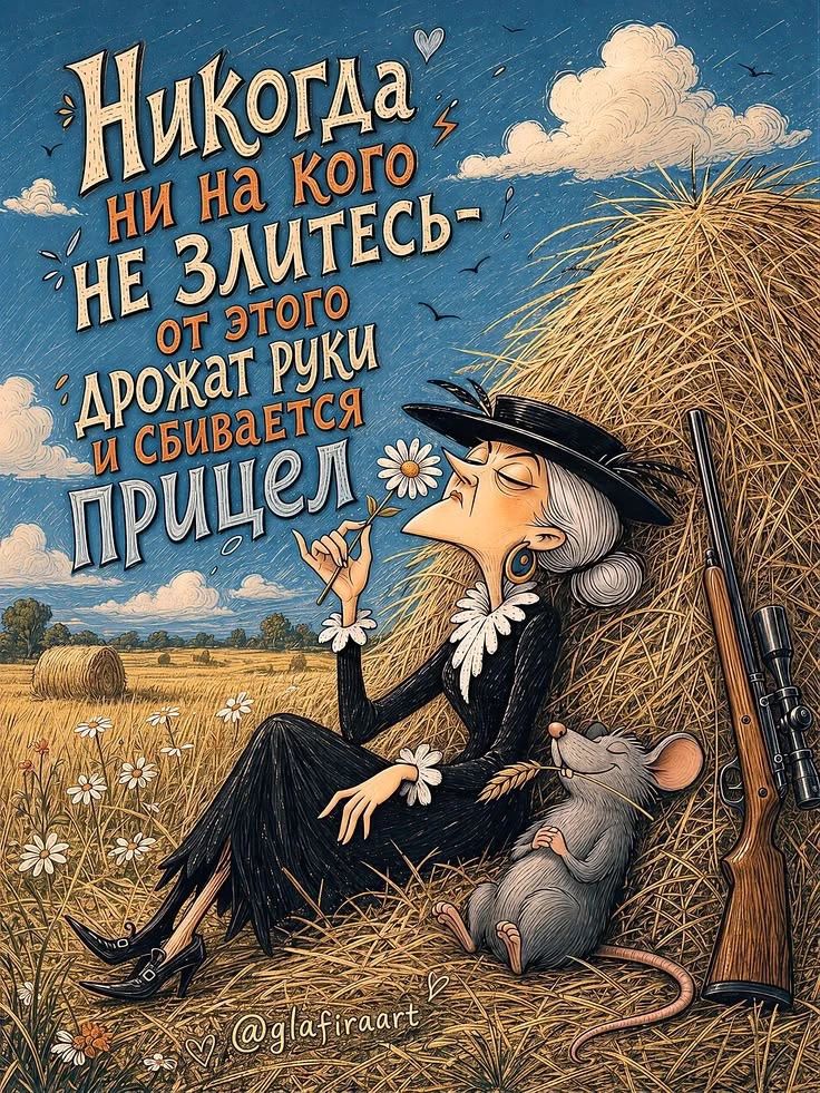 Никогда ни на кого не злитесь - от этого дрожат руки и сбивается прицел. @glafiraart