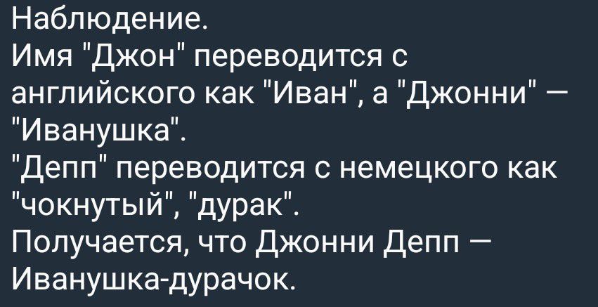 Наблюдение. Имя 