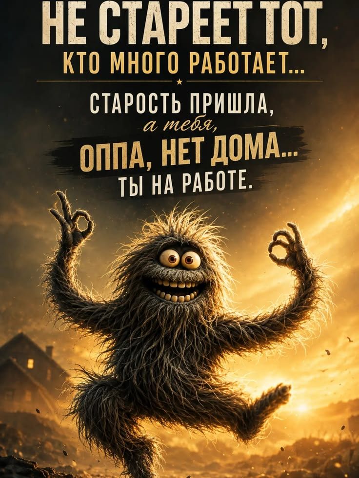 НЕ СТАРЕЕТ ТОТ, КТО МНОГО РАБОТАЕТ... СТАРОСТЬ ПРИШЛА, а тебя, ОППА, НЕТ ДОМА... ТЫ НА РАБОТЕ.