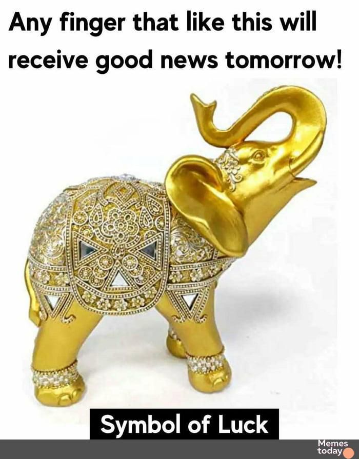 Any finger that like this will receive good news tomorrow S 2 Symbol of Luck