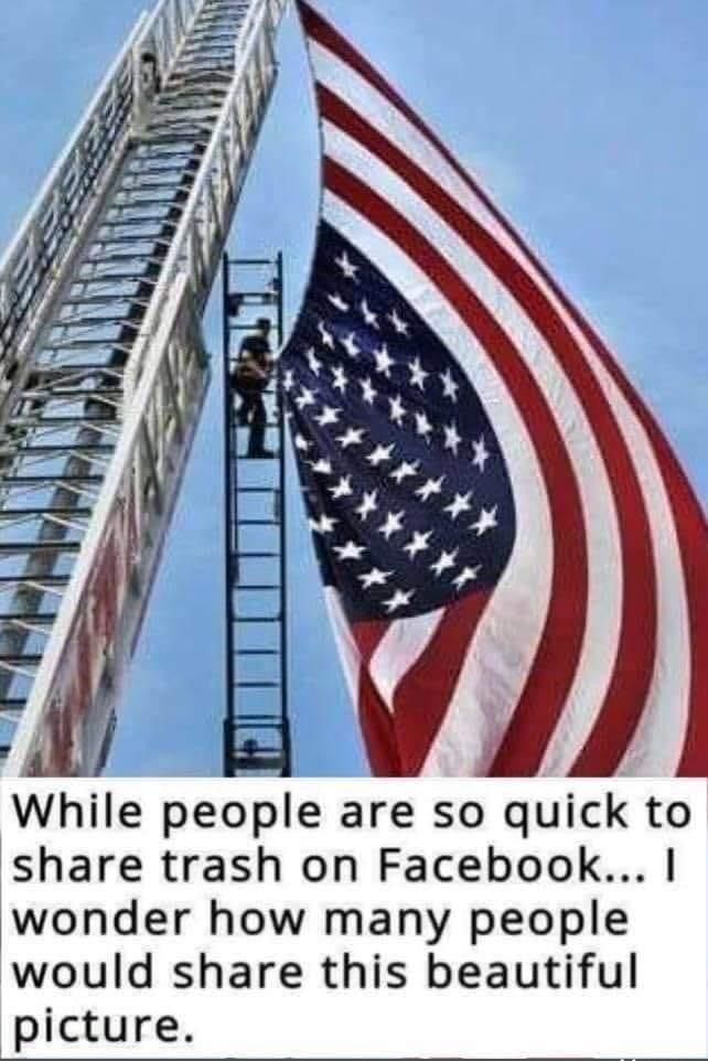 X While people are so quick to share trash on Facebook wonder how many people would share this beautiful picture