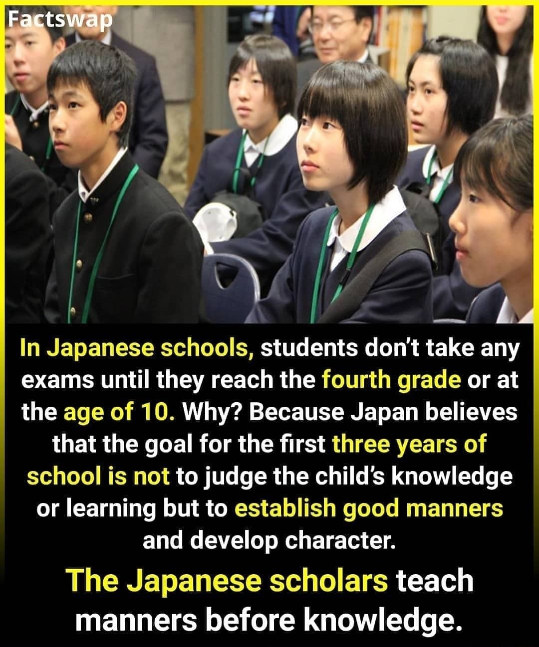 In Japanese schools students dont take any exams until they reach the fourth grade or at LI T 00 e LR 0 LV TTE TSN ETo T B o T TS that the goal for the first three years of Yo o To WIS Lol o 1T T TR g 11 o K L T T T TR CET T R IT R GRS EL T WeTeols R ET TS 13 o e CEAVEI o o Mo BT T T L CIEDE L RS o ET R ETe N ETIL TR o1 o S0 1 Lo Ta o T