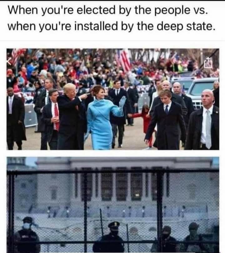 When youre elected by the people vs when youre installed by the deep state