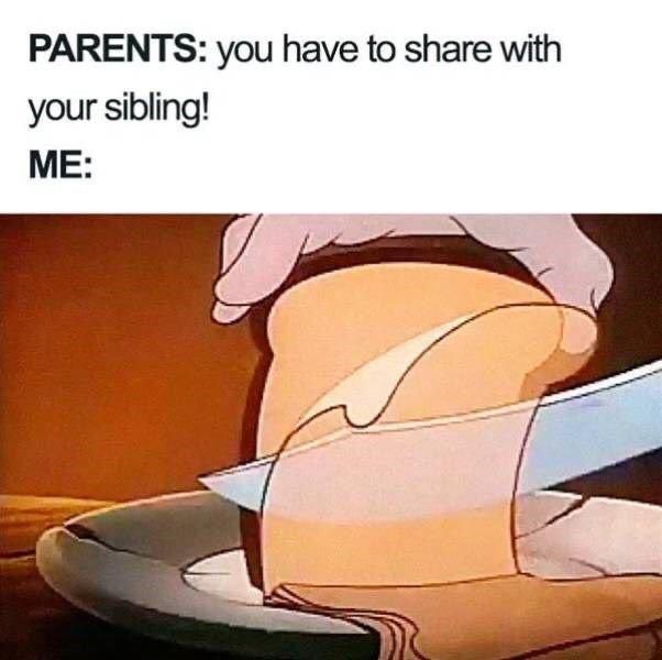 PARENTS you have to share with your sibling ME