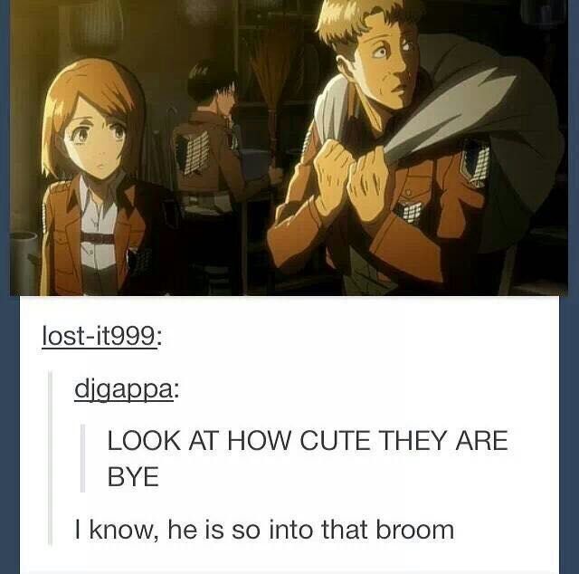 lost it999 digappa LOOK AT HOW CUTE THEY ARE BYE know he is so into that broom