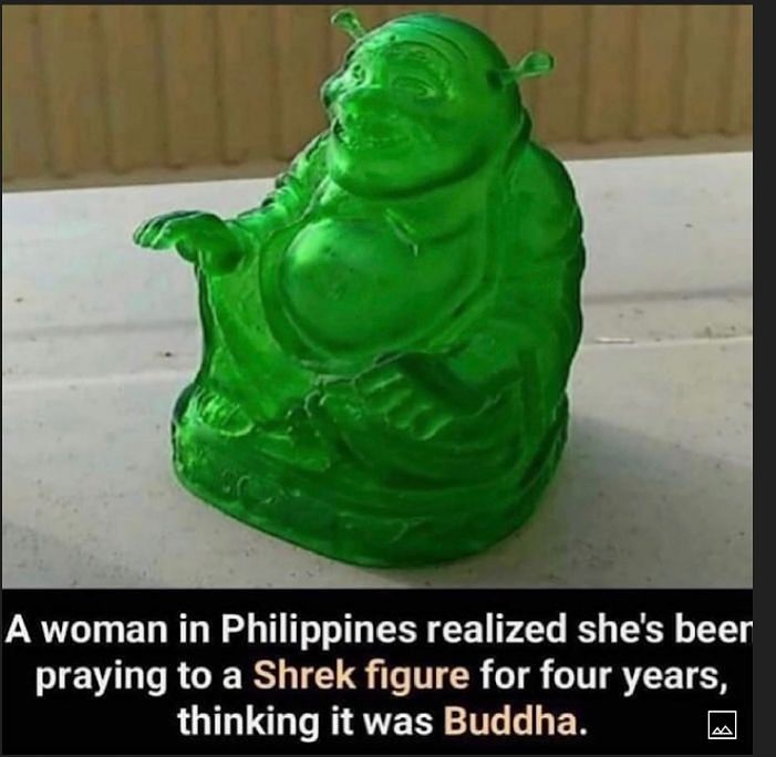 A woman in Philippines realized shes beer praying to a Shrek figure for four years thinking it was Buddha