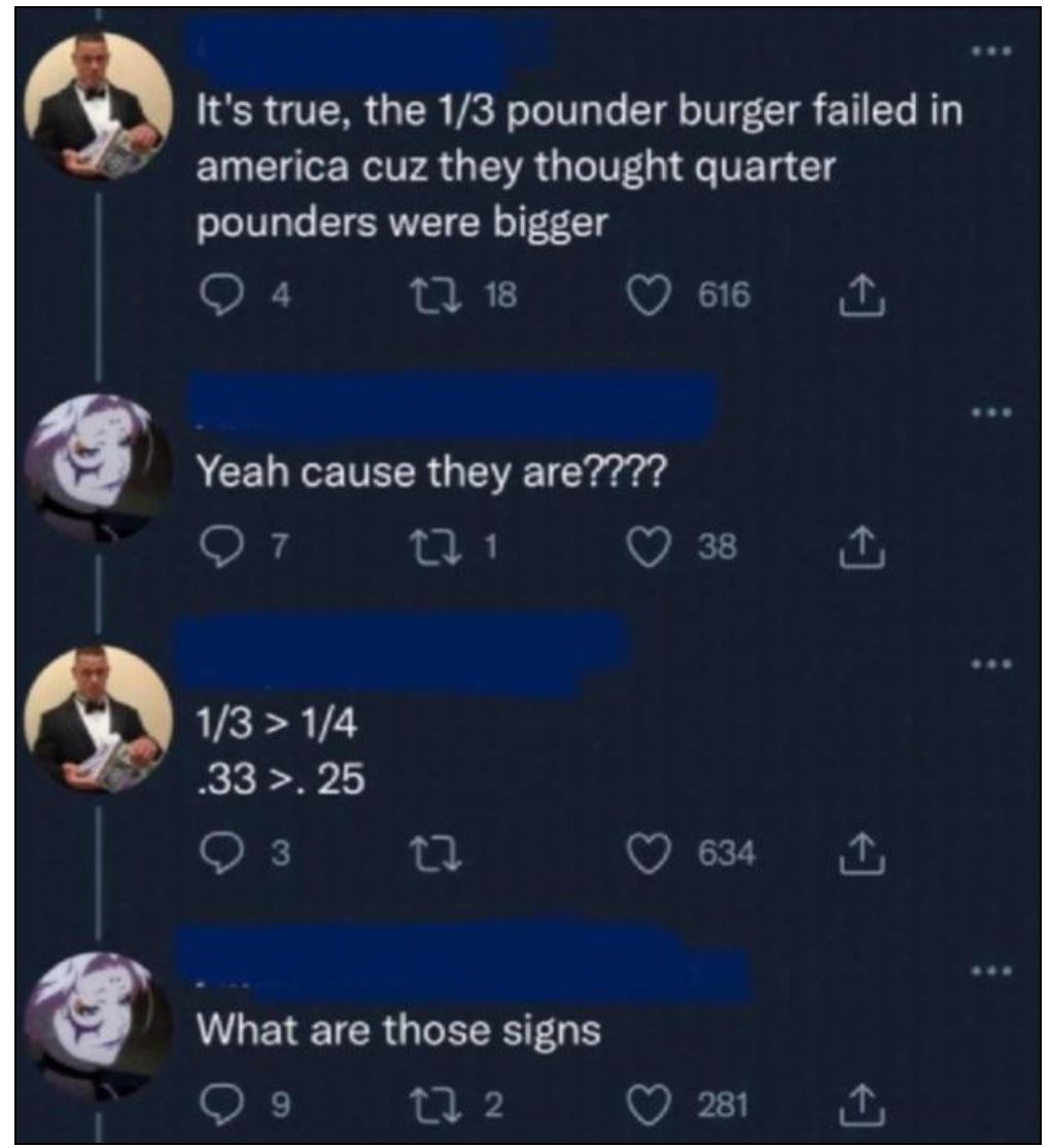 Its true the 13 pounder burger failed in S L CUCE R A QR TLIT U G T G pounders were bigger A CELNEEER QLR Y dgad 13 14 3325 8 What are those signs