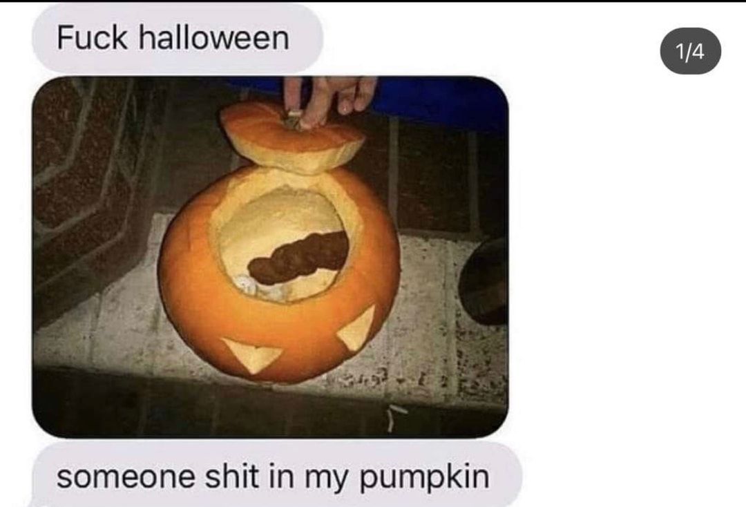 Fuck halloween someone shit in my pumpkin