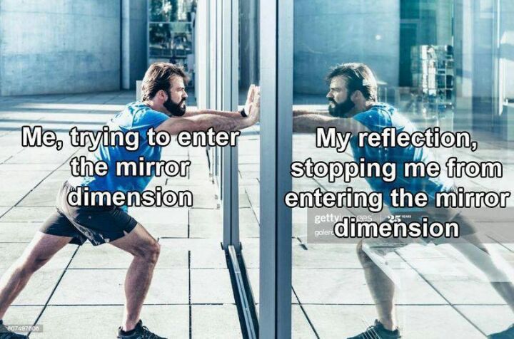 StopPte enterin themirror