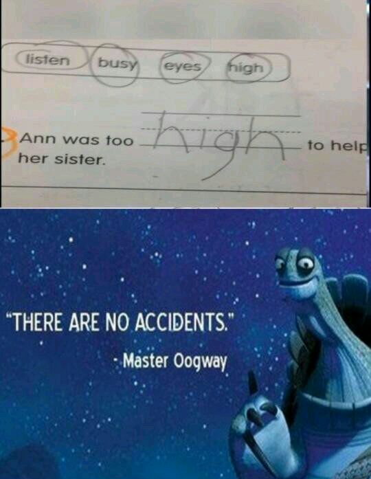 Ann was too her sister THERE ARE NO ACCIDENTS 3 Master Oogway