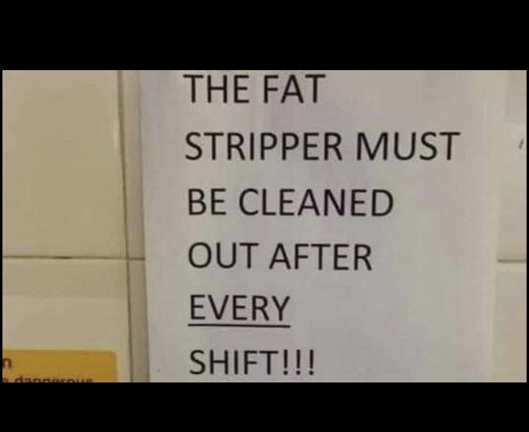 THE FAT STRIPPER MUST BE CLEANED OUT AFTER EVERY SHIFT